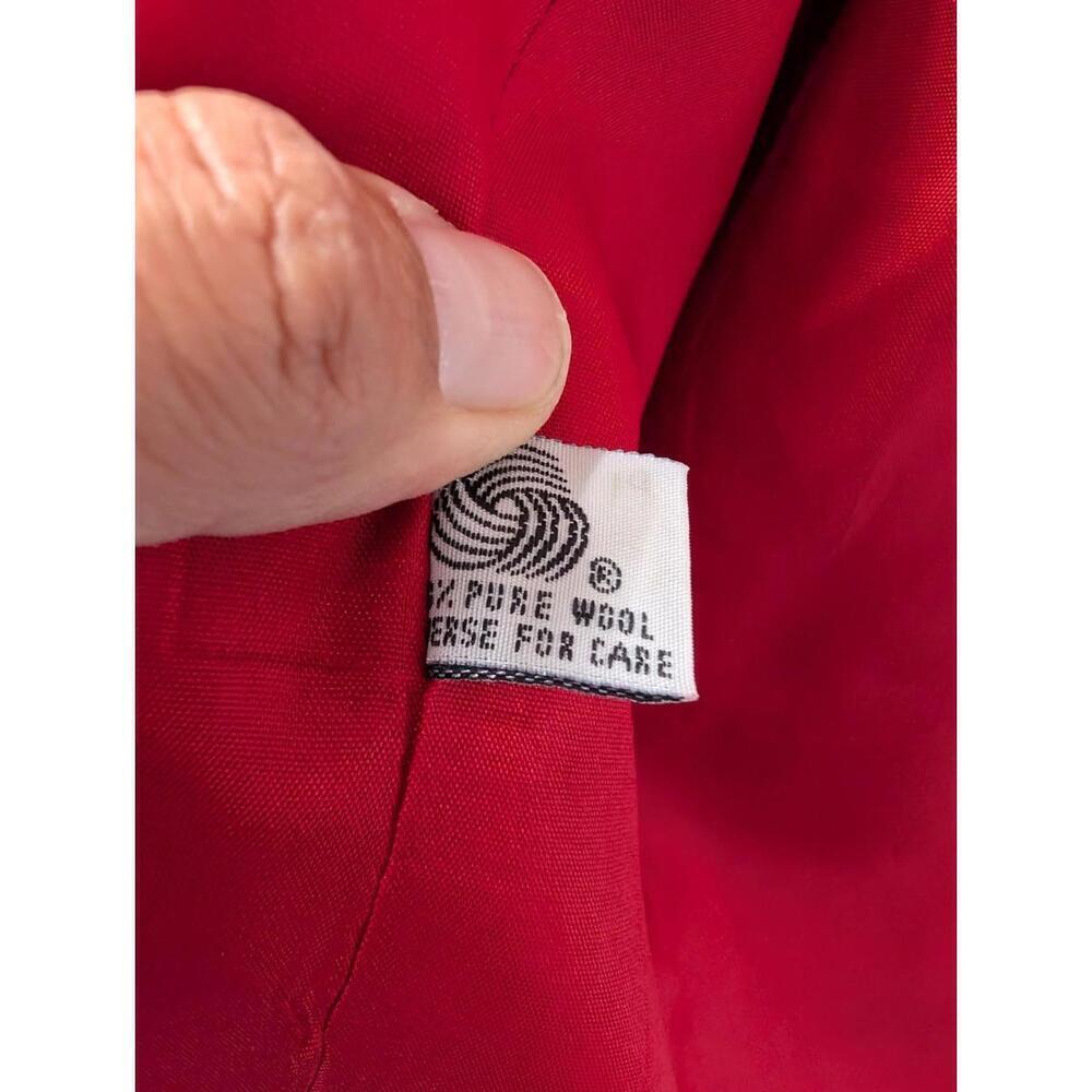 Vintage Dumas 100% Wool Red With Black Velvet Trim Blazer Sports Coat Classic - Picture 8 of 9